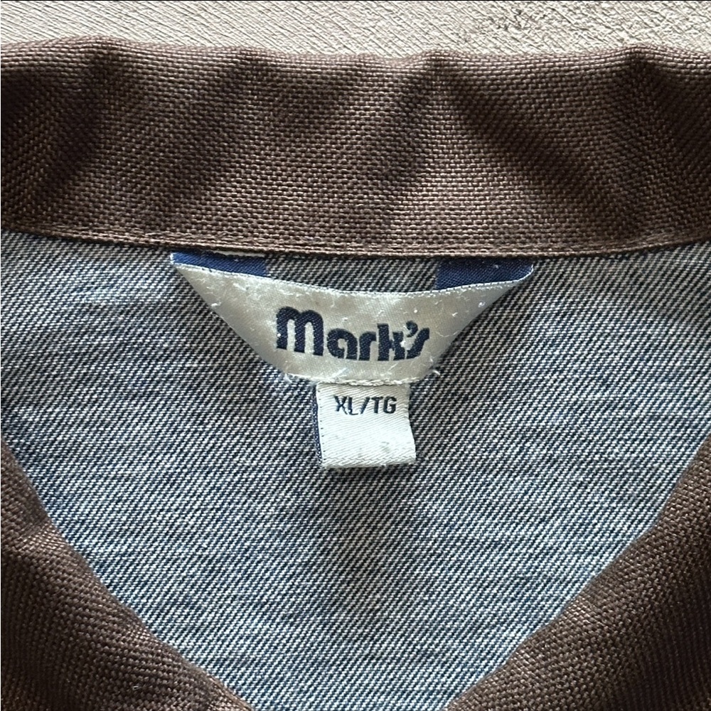 vintage 90s mark's denim jacket with brown canvas elbow patches - Picture 6 of 6